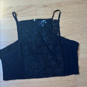 Kendall & Kylie Black Embellished Crop Top